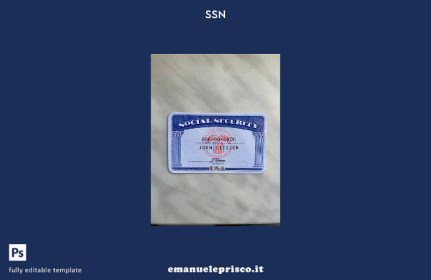 modello FRONTALE con sfondo bianco photolook USA SSN stile verificato